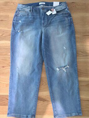 Lane Bryant Curvy Fit Girlfriend Distressed Jean Ripped Flex Sz 20 NWT